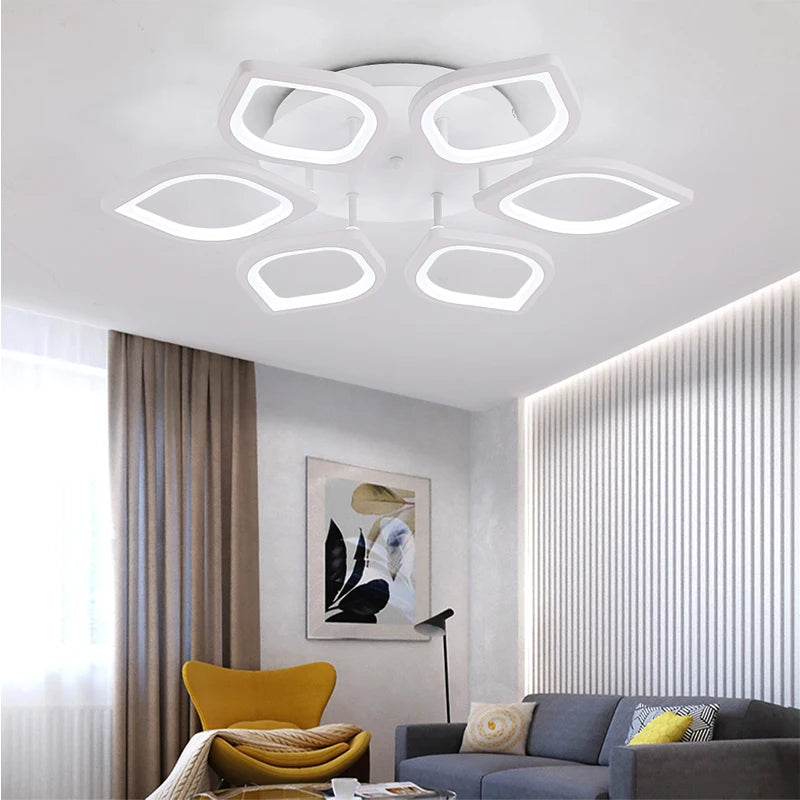 A ceiling lamp with a unique design with a remote to dim the light Yahav's home lighting