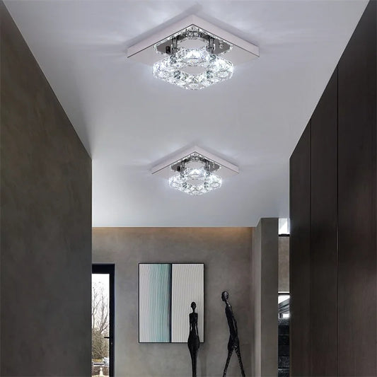 Luxury square crystal ceiling lamp Yahav's home lighting